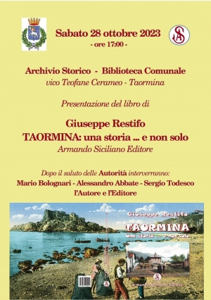 Il libro di Giuseppe Restifo  a Taormina il  28 ottobre