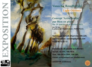 Vanecha RoudbarakiLight Odissey Esposition a Parigi come Saint Excupery alla ricerca dell'essenziale nell'arte