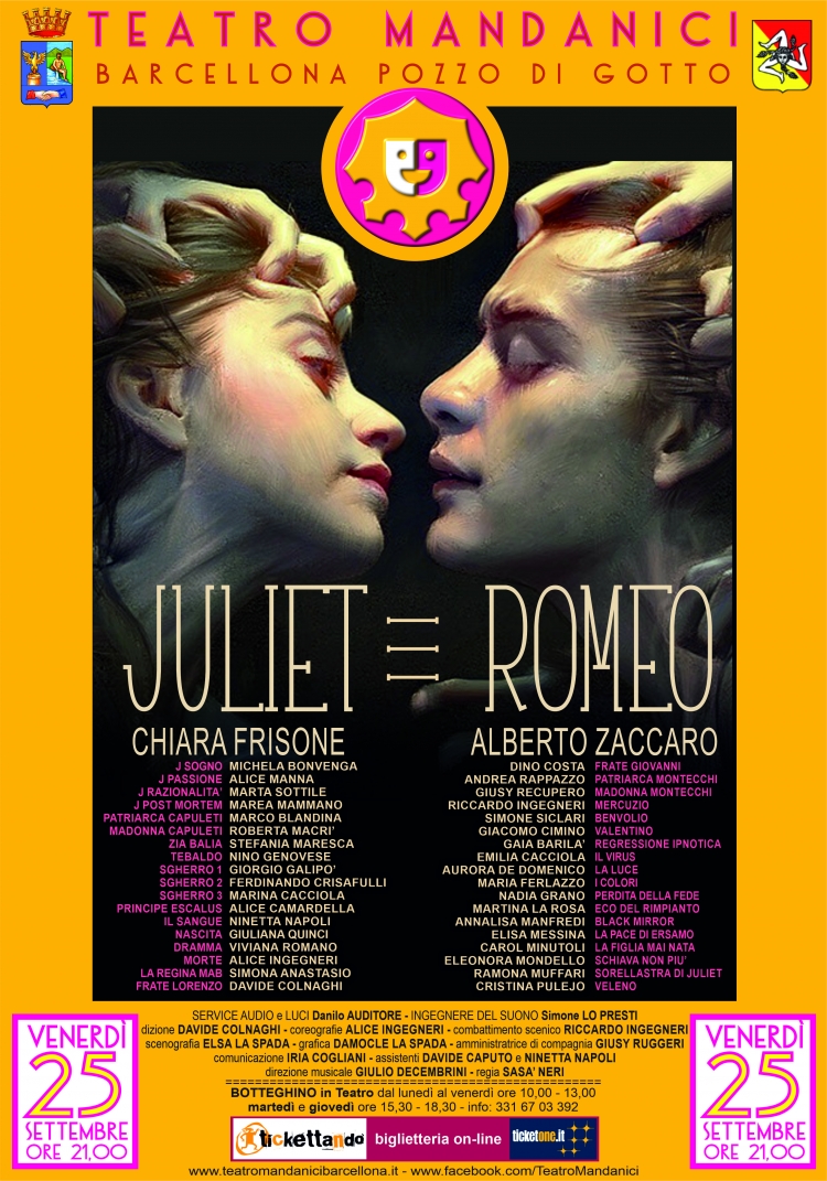 Barcellona Pozzo di Gotto: la ripartenza del Teatro Mandanici con “Julet ≡ Romeo”