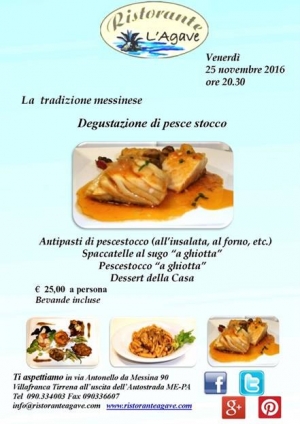 Venerdì 25 Novembre,  &quot;Degustazione di Pesce Stocco&quot;