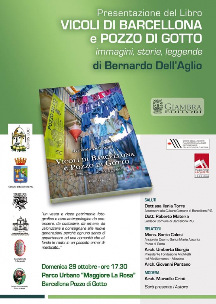 Barcellona Pozzo di Gotto: presentazione pubblica del libro di Bernardo Dell’Aglio sui vicoli cittadini