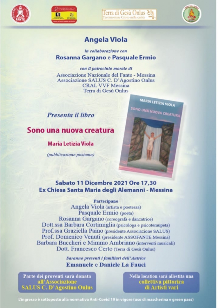 Il libro di Viola per la  charity alla Chiesa di Santa Maria Alemanna a Messina