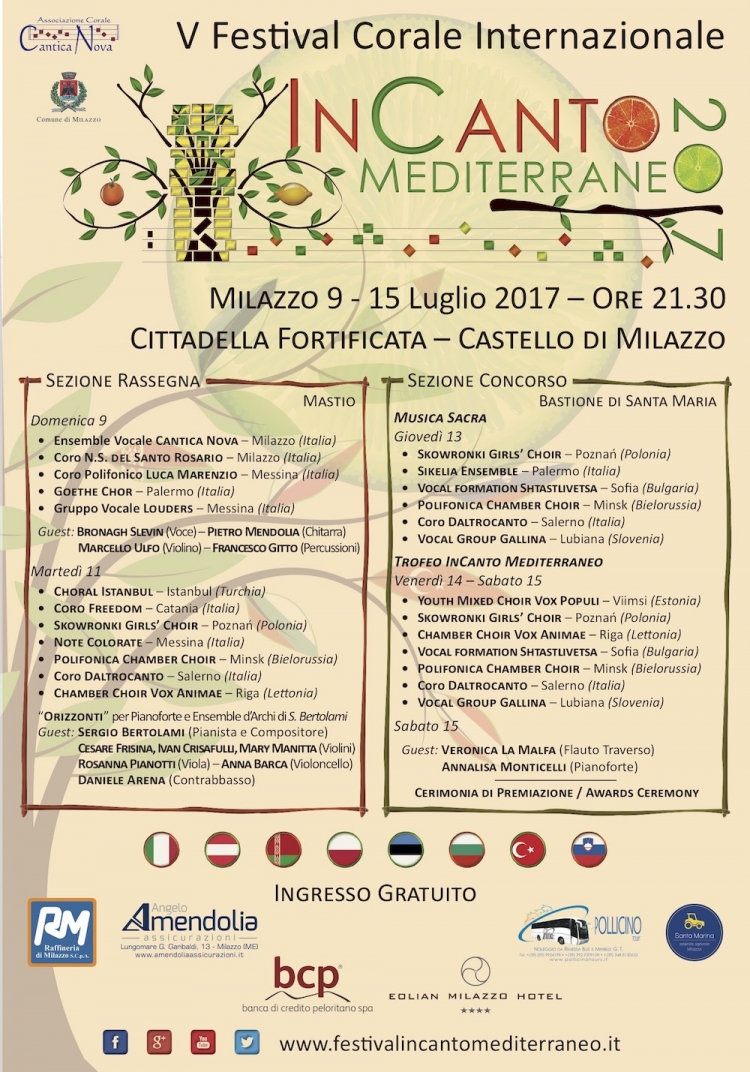 Milazzo: presentato il V Festival Internazionale “InCanto Mediterraneo”