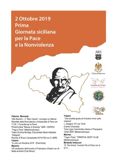 Conferenza stampa 2 ottobre ore 10.00 su Convegno &quot;Marcia Mondiale della Nonviolenza e Ambasciate di Pace&quot;, presso bottega di Libera.