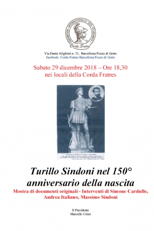 Barcellona Pozzo di Gotto: incontro alla Corda Fratres sullo scultore Turillo Sindoni nel 150° anniversario della nascita