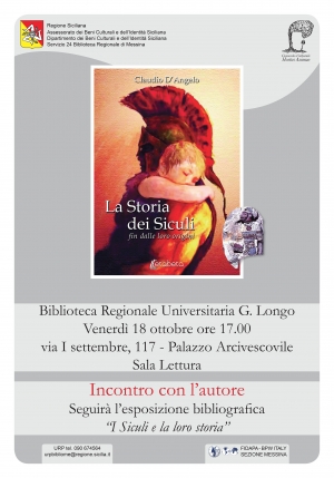 I Siculi e la loro storia - Biblioteca Regionale di Messina - 18/10/2019, ore 17