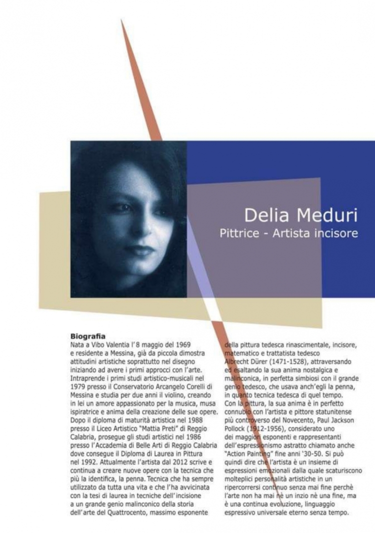 Delia Meduri con la sua opera L&#039; Angelo al Viola Palace Hotel 4 stelle  sino al 28 ottobre