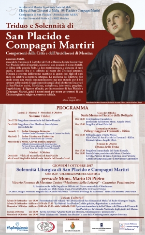 Messina: Chiesa di San Giovanni di Malta - Domani l'Ottava di San Placido con i giornalisti cattolici