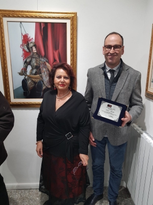 Salvo Priolo premiato a Roma per la pittura dal critico Maria Teresa Prestigiacomo