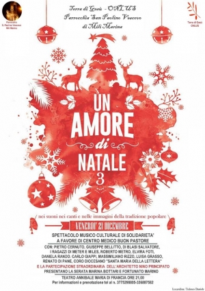 Messina - Torna Un amore di Natale(terza edizione)la grande Kermesse di Terra di Gesù Onlus. Il 21 dicembre alle 21 presso il Teatro Annibale.