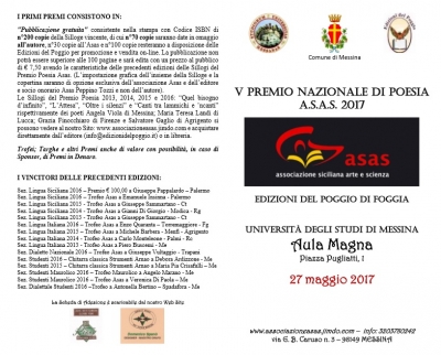 27 maggio 2017 Premiazione V° premio Nazionale di Poesia A.S.A.S