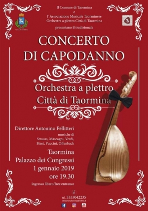 Concerto di Capodanno attesissimo al Palacongressi L orchestra a plettro diretta da  Antonino Pellitteri renderà magica la serata 1 gennaio ore 19.30 Taormina