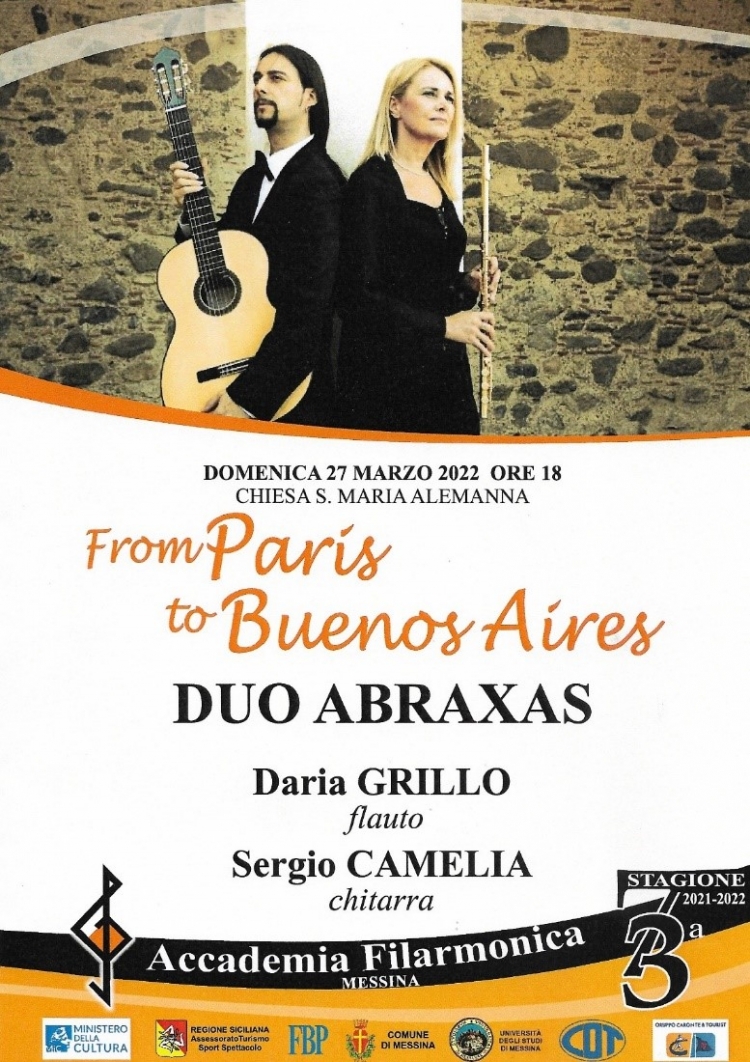 Messina: Chiesa di Santa Maria Alemanna Concerto del Duo Abraxas From Paris to Buenos Aires