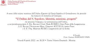 Al Teatro Vittorio Emanuele 8 aprile L &#039;Ordine del Santo Sepolcro