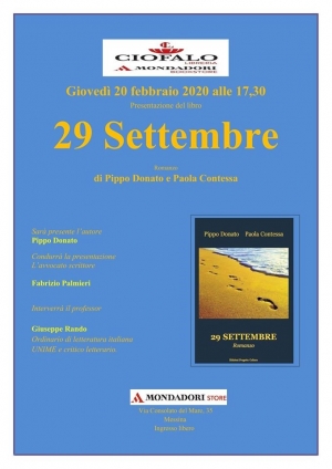 Presentato a Messina presso la Libreria Ciofalo - Mondadori bookstore il volume “29 Settembre”