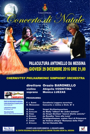29 DICEMBRE 2016 Il M° Baronello e la grande orchestra dell&#039;Ucraina al Palacultura “Antonello” per il concerto di Natale.