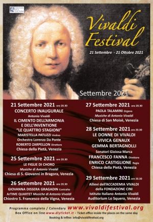 Venezia 21 settembre  e Catania 23 settembre  tra Vivaldi e Bellini. Direttore artistico Enrico Castiglione