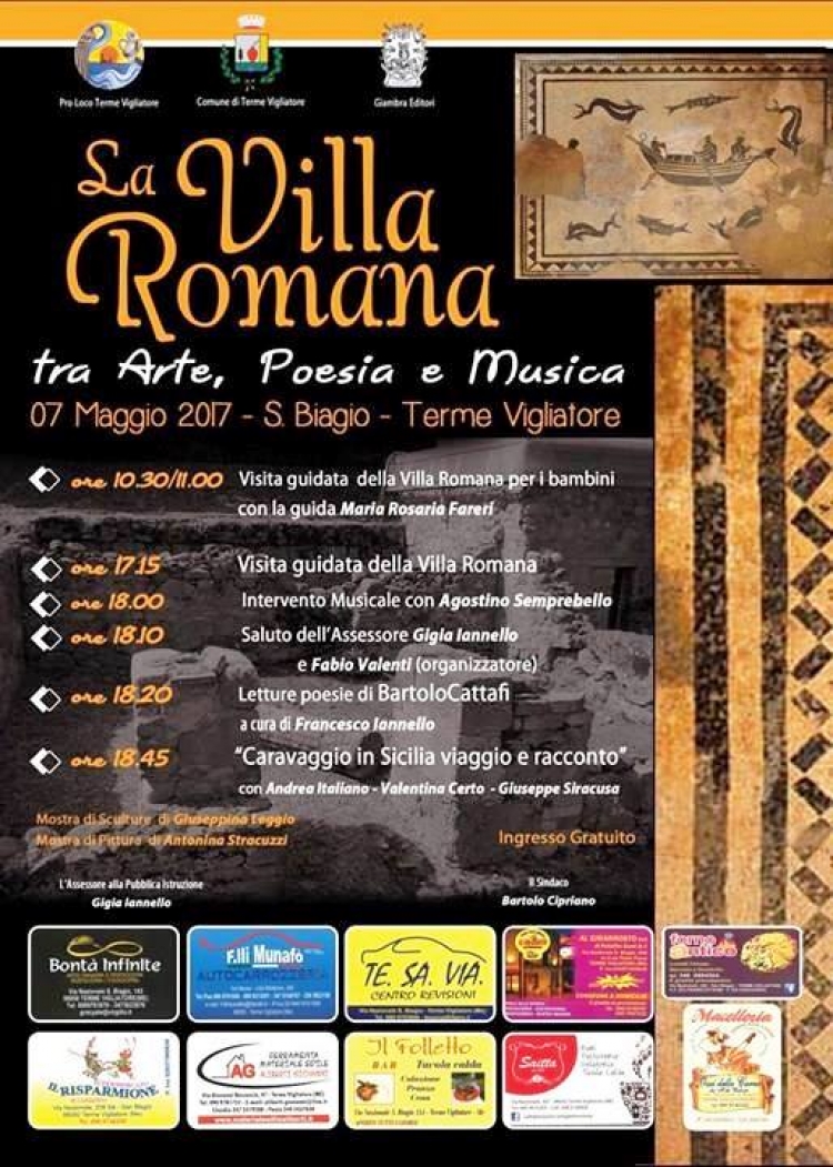 Il 7 maggio incontri culturali alla Villa Romana di Terme Vigliatore