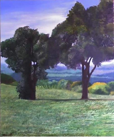  Alberi sul prato Olio su tela  2008 cm 50x60 euro 700