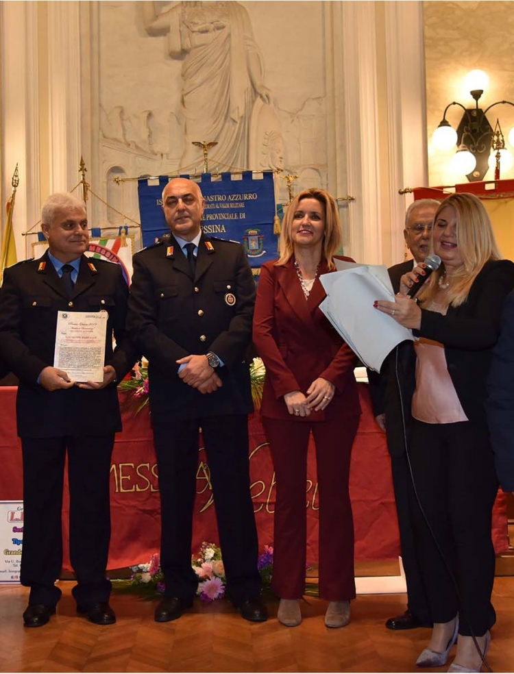 Premio Speciale Orione 2019 - &quot;Attestato di Benemerenza&quot; - MENZIONE D’ONORE  a  STEFANO MUSUMECI  ISPETTORE e ad GIUSEPPE PARIALO&#039; ISPETTORE COORDINATORE SEZIONE DI POLIZIA GIUDIZIARIA DELLA POLIZIA MUNICIPALE DI MESSINA. &quot;