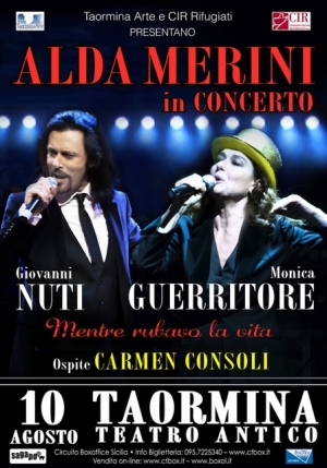 Carmen Consoli 10 agosto a Taormina Cameo da una poesia di Alda Merini. Concerto per la charity