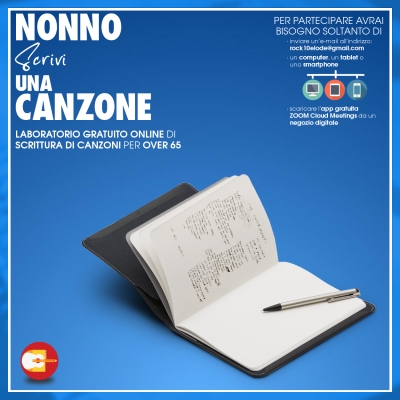 Non è mai troppo tardi per scrivere musica, arriva “Nonno, scrivi una canzone” Il laboratorio di scrittura di testi per canzoni promosso dall’associazione Rock10elode parte in versione “online” lunedì 6 aprile