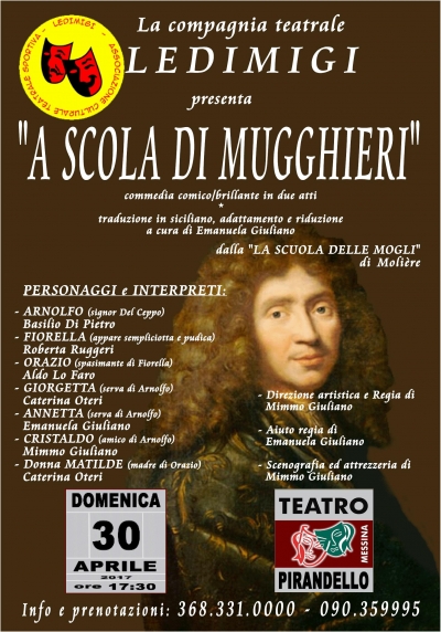 La Rassegna teatrale Zancle Appuntamento il 30 aprile al Teatro Pirandello con Ledimigi A scola di mugghieri. &quot; Intervista A Mimmo Giuliano &quot;