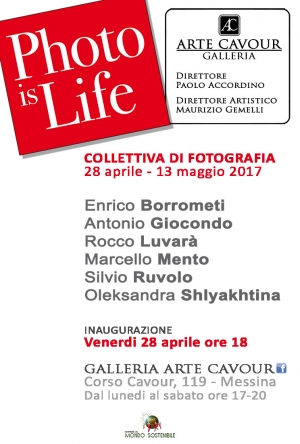 La mostra   “Photo is Life” è il titolo della collettiva di fotografia che si aprirà venerdì 28 aprile, alle 18.30, alla galleria “Arte Cavour” di corso Cavour 119.